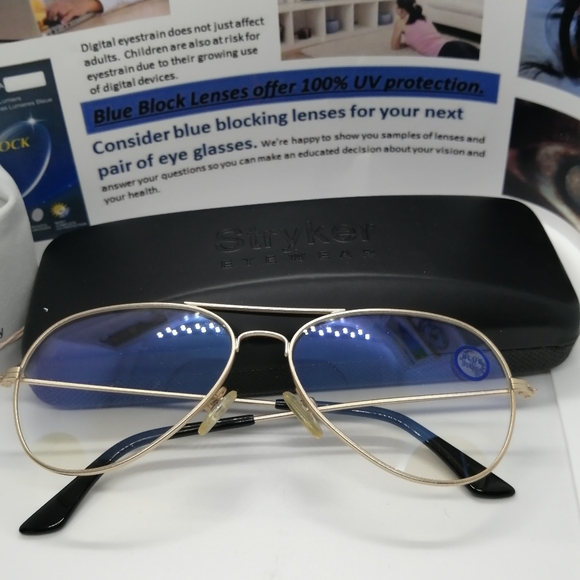 New Computer Aviator Glasses with Blue Block Lens - Picture 2 of 9